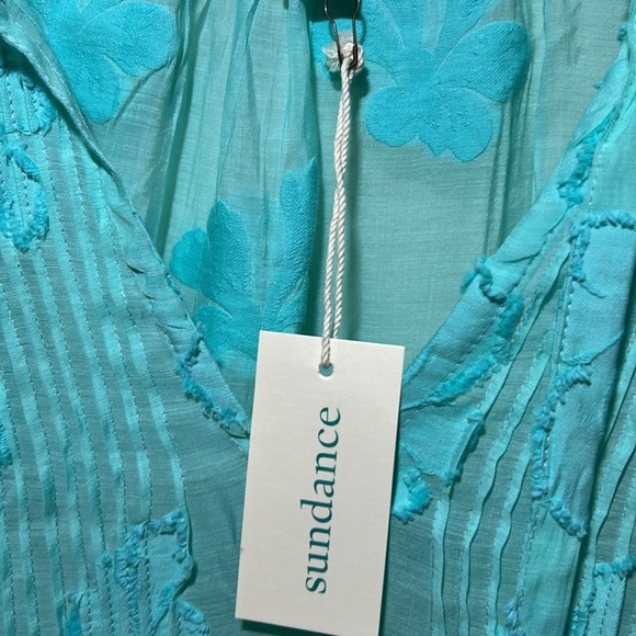 Sundance Light Teal/Turquoise Fanciful Florals Dress Size XL NWT - Picture 6 of 7
